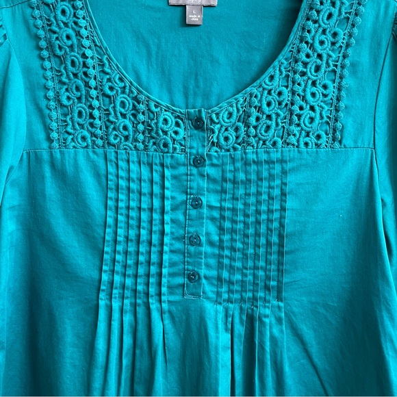 apt.9 Short Sleeve Women’s Green Blouse Size Large - Picture 4 of 11